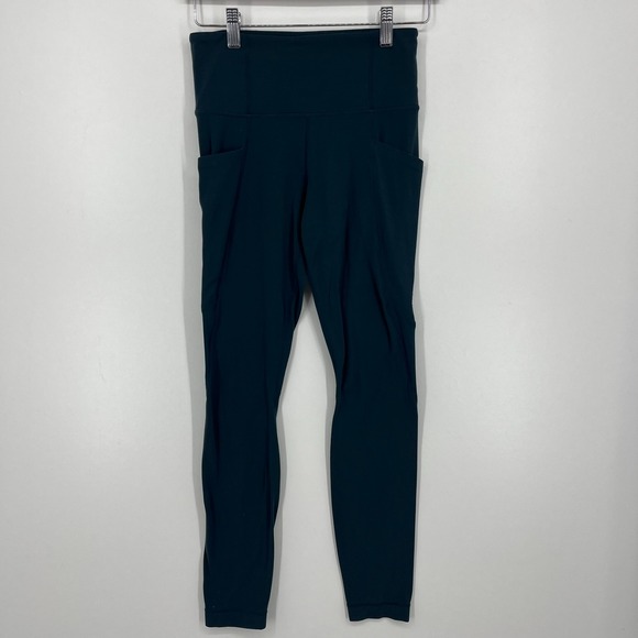 Athleta Pants - Athleta Leggings Women's XS Green Pockets Ankle‎ Length High Rise
